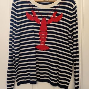 Kate Spade Striped Lobster Sweater
